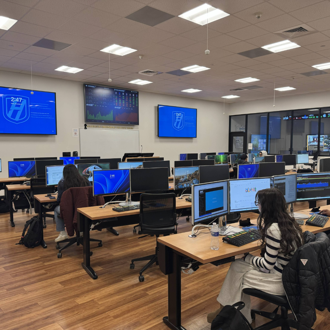 Zarb School Trading Room at the Heart of Social Media Post